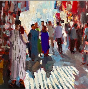 How to paint busy crowd scenes with local artist Jeremy Sanders